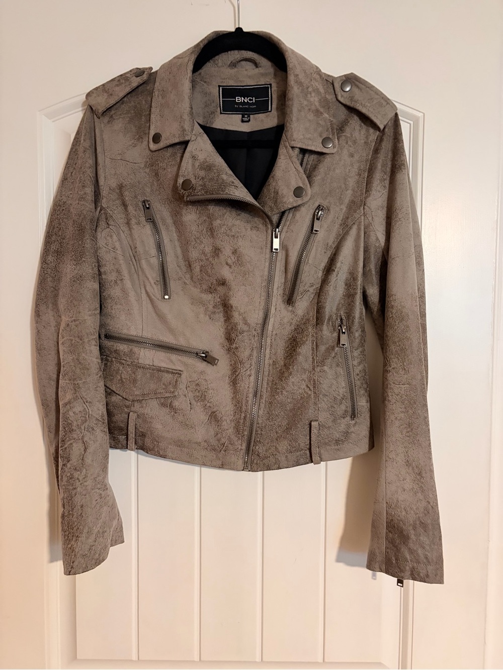 Women’s Suede Moto Jacket in Grey - size: M